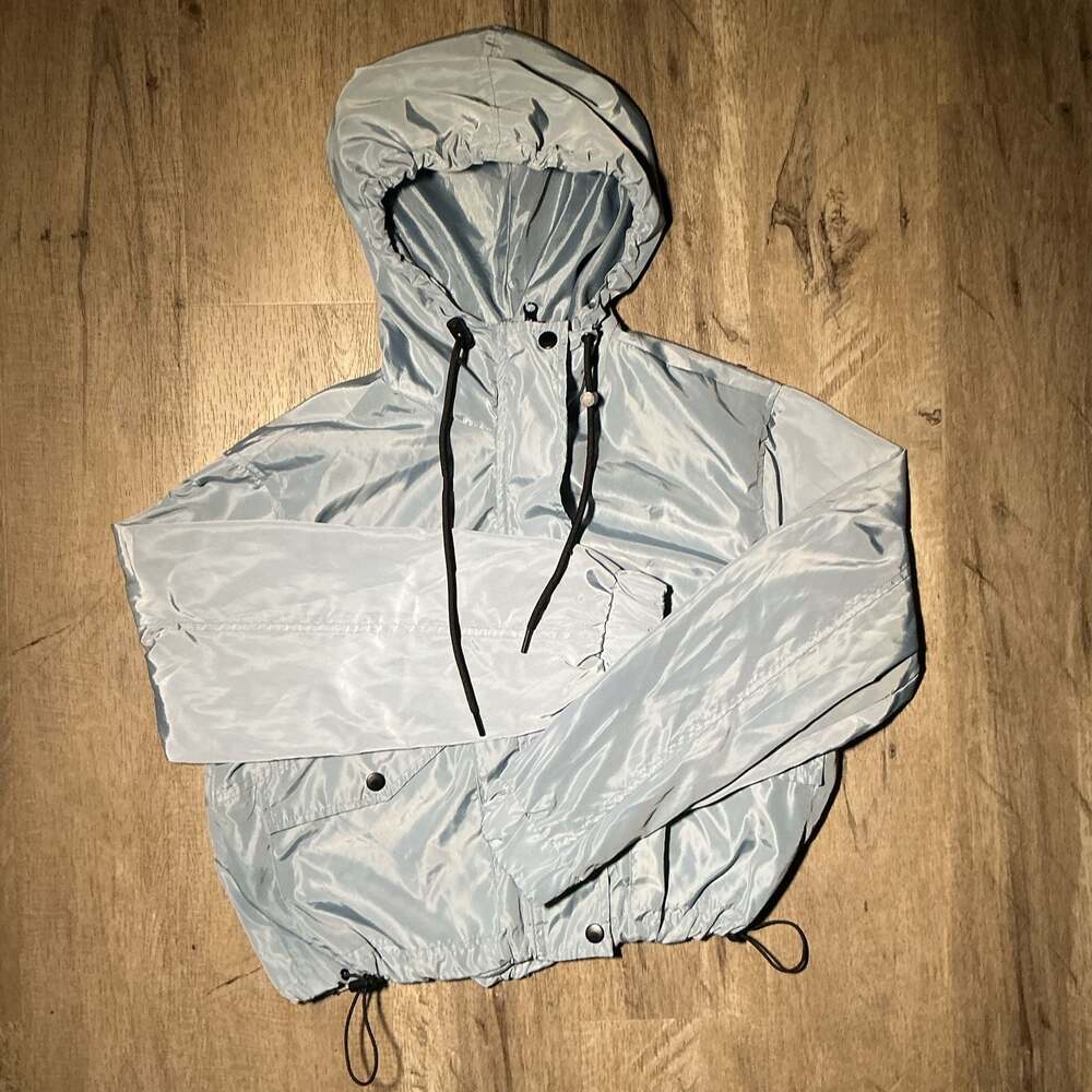 Women's New Look Utility Jacket L Beige Black‎ Hooded Windbreaker